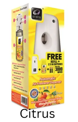 Airnergy AZ550 Automatic Air Freshener Dispenser Starter Pack Fragrance | 300ml | Include A Refill + 2x AA Batteries