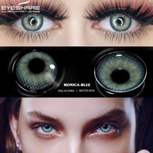 Eyeshare【Bayar Di Tempat】Softlens 1 Sepasang MONICA GREEN Lensa Kontak Big Eye soflen model terbaru 2022 normal softlens mata black gray brown /Minus Mata Soflen/Diameter14.5mm