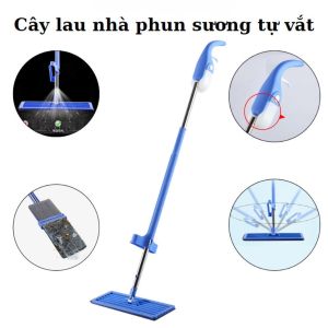 Cây lau nhà phun sương tự vắt chổi lau nhà vừa tự vắt vừa phun sương xoay 360 độ