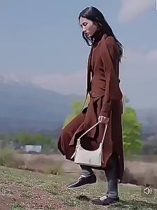 BAMPO Banpo Golden Yuanbao HOBO bag made of top-grain cowhide leather 2026 New textured soft leather crossbody bag