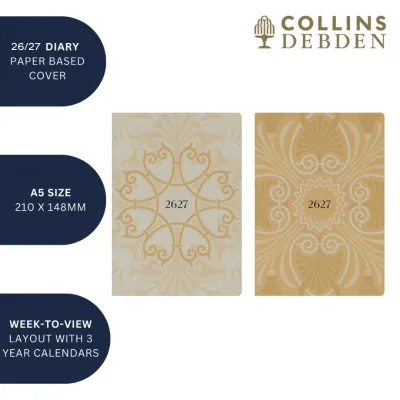 2026 - 2027 Mid Year Planner - 13 Month A5 Week-to-View Diary - Collins Debden Lavish Lux