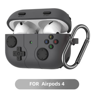 FONKEN Silicone Protective Case Game Console Design Shockproof Cover with Keychain for Airpods Pro 4/3