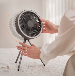 10000mAh Desk Tripod Stand Fan with Night Light Outdoor Camping