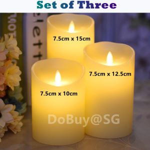 🔥SG LOCAL STOCK🔥3D LED Flickering Flameless Candles | Battery-Operated | Wedding Anniversary Birthday Proposal Party Festival Christmas Halloween | 7.5*10cm | 7.5*15cm | 7.5*20cm