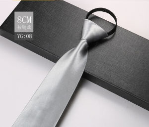 ⭐️⭐️1 PCS Gentlemen Zip Tie Neck Tie Smart Business Formal Tuxedo Tie Adjustable Plain Color 48cm x 8cm