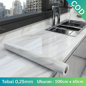 Stiker Dinding Glossy Motif Marble | Wallpaper Kamar Mandi Anti Air Minyak
