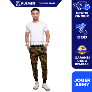 Kulmen Celana Joger Pria Panjang Motif Army Camo Premium Training Olahraga KMPJ043