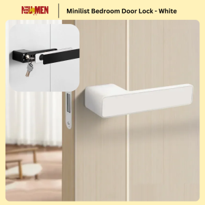 Magnetic Bedroom Door Lock | Minimalist Black Door Lock | Indoor Lock | Invisible Door Lock Handle
