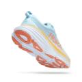 HOKA ONE ONE Bondi 8 long distance road fabric shock absorption, anti slip, wear-resistant, lightweight and low top running shoes for women, light blue. 