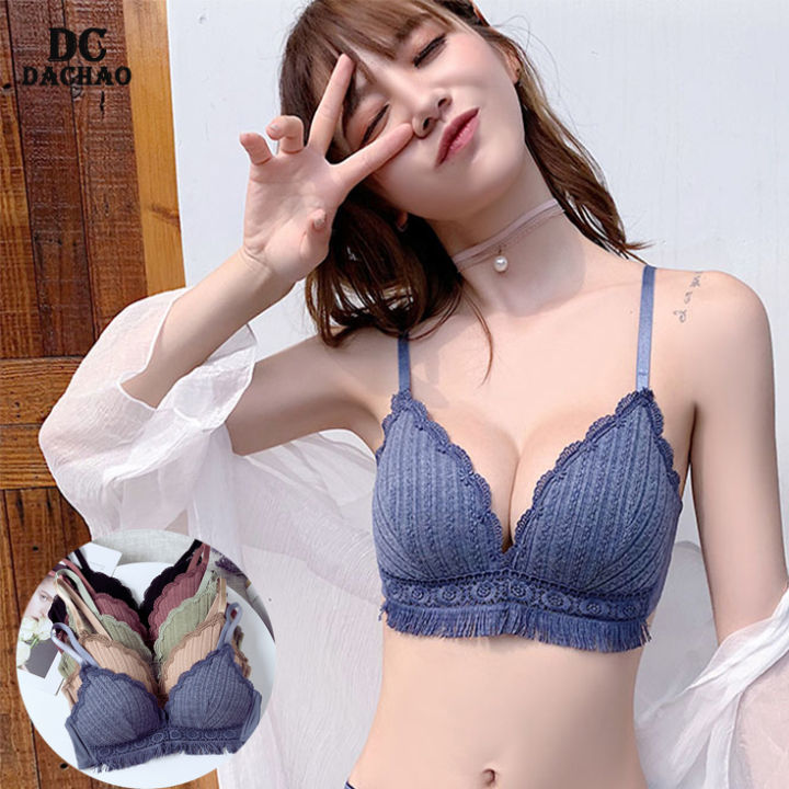 woman sexy bra push up lace triangle cup seamless wireless underwear  brallete comfortable fashion adjustable shoulder strap