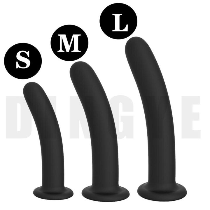 Privacy Ship Black 3 Size Silicone Dildo No Vibration With Suction