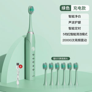Cammuo Electric Toothbrush Timer Brush Rechargeable Toothbrush with 5 Brush Heads IPX7 Waterproof for Adult