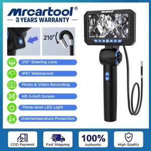 MRCARTOOL N150 210° Rotating Two-Way Articulated Endoscope Inspection Camera with 6.2mm Tiny Lens 1 Million HD Borescope Camera