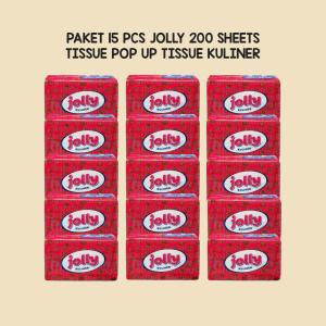 (15 pack) Jolly Pop Up Kuliner Tissue 200 sheet 2 ply Tisu Meja Makan Kotak Mini Uk Kecil Untuk Lap Mulut
