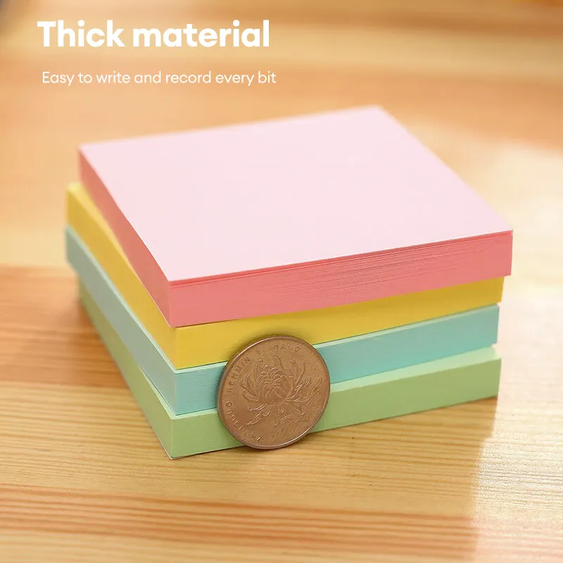 Deli Sticky Notes 100 Sheets 76 x 76mm Strong and Long-lasting Adhesive but Remove-clean Notes, Repositionable, Stick on many Surfaces EA01303