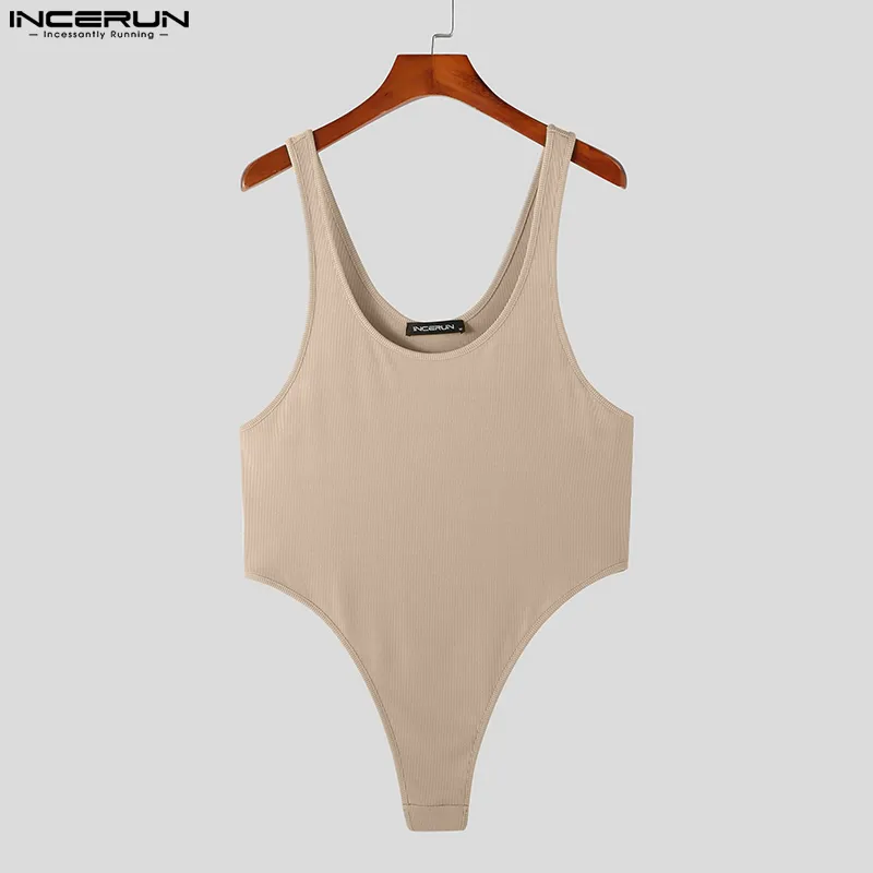 INCERUN Mens Leotard Bodysuit Jumpsuit Wrestling Singlet Bodycon Underwear  (Homewear)