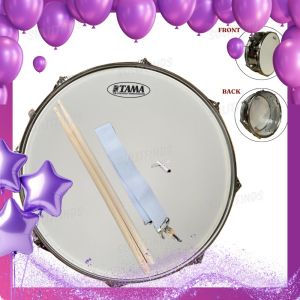 Tama TMS-145 Steel Snare Drum w/ white sand Drum Skin