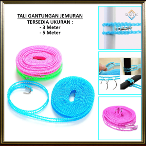 SL TALI GANTUNGAN JEMURAN BAJU PORTABLE HOOK UKURAN 3METER