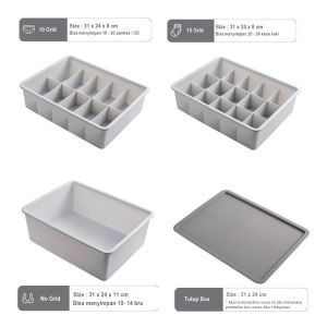 Kotak Penyimpanan Underwear Pakaian Serbaguna Plastik Organizer Storage Box Dengan Tutup - USB010