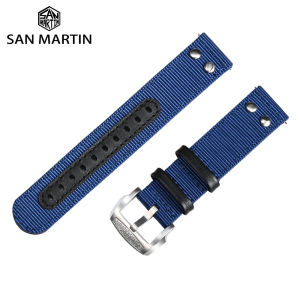 San Martin Watch Band Quick Release Double Layer Nylon Strap High Quality Fashion Rivet Stitching Design 20mm 22mm Watches Parts2026