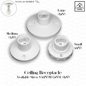 Golden Eagle E27 Ceiling Receptacle Light Bulb Socket Standard Sizes (2-3/4 Inches) (3-1/4 Inches) (4-1/4 Inches) Golden Eagle E27 Ceiling Receptacle For Lights Standard Sizes (2-3/4") (3-1/4") (4-1/4") COD
