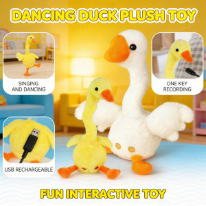 USB Rechargeable Dancing Singing Duck Plush Toy with Recording Interactive Baby Soothing Gift