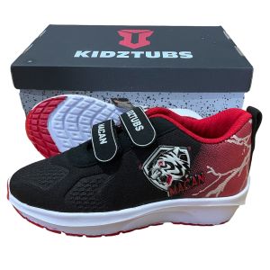 KIDZTUBS Sepatu Sekolah Anak Laki Laki Warna Hitam Biru Merah Murah Rekat Kecil Tanggung Umur 6-10 Tahun-Sepatu1810082424