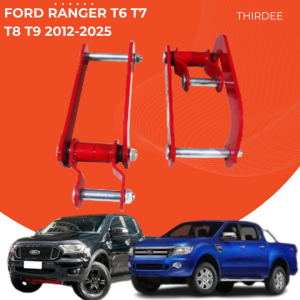 Ford Ranger T6 T7 T8 T9 (2012-2026) Comfort Shackle 2.75 Inch Rear Lift Kit - Heavy Duty Red (1 Pair)