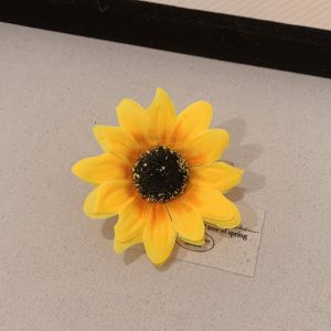 NEEUJ สไตล์เกาหลีแบบ คลิปติดผมรูปดอกไม้จำลอง ผ้าผ้าทอ สไตล์โบฮีเมียน กิ๊บติดผมดอกทานตะวัน สง่างามเรียบหรู เครื่องประดับผมผู้หญิง คลิปผมเด็กหญิง สาวๆ