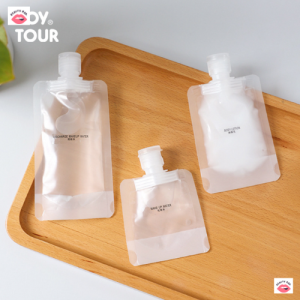 Travel Pouch Botol Refill Isi Ulang Transparan Shower Gel Pouch Portable Tempat Sabun Lotion PH001