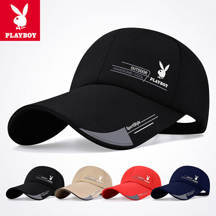 PLAYBOY Pure Cotton Colour Quality Baseball Cap Long Brim Visor Cap ...