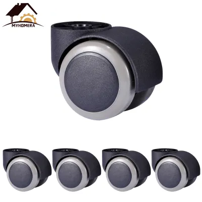 5 Pieces Office Chair Wheel Embed Type Caster 2 inch 250KG Heavy Duty Castor Universal Furniture Feet Replacement Wheels 360 Degree Swivel Roller Rubber Floor Protective