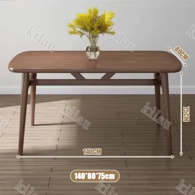 KILAU Nordic Solid Wood Dining Table Kitchen Table And Chair 4/6 Seaters Restaurant Table Office Table set