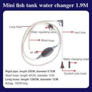 Aquarium Siphon Pump Water Changer Fish Tank Gravel Cleaning Tool - 3 Sizes