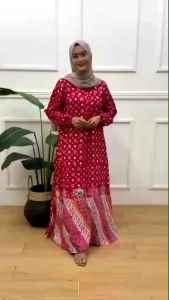 (COD) GAMIS COLET BUNGA BATIK CAP PREMIUM