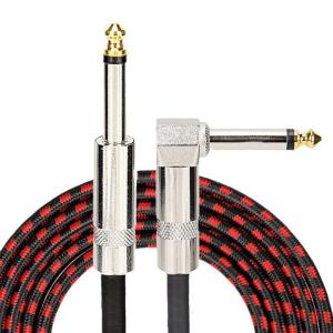 1/4inch Guitar Instrument Cable 6.35mm (1/4) to 6.35mm (1/4) Stereo Sound Cable Male to Male Cable for Electric Guitar
