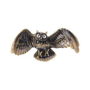 Mystical Owl Rhinestones Pin Sturdy Metal Construction Vintage Charm Ideal for Her or Him