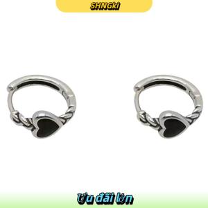SHNGki 4pcs thép không gỉ pha lê Hoop Bông tai mát mẻ hàng ngày mặc đồ trang sức phụ kiện
