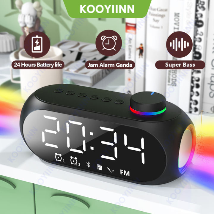 【COD】KOOYIINN Wireless Bluetooth Portable Speaker Multifunction Alarm