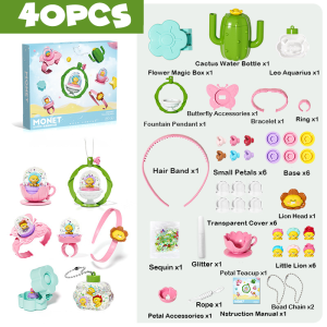 เครื่องประดับ DIY ทำชุดสำหรับสาวๆสร้างสรรค์ศิลปะและงานฝีมือสร้อยข้อมือของเล่นกล่องของขวัญสำหรับเด็กของขวัญวันเกิดสำหรับสาวน้อยเด็กของเล่นเพื่อการศึกษาที่ดีที่สุดปัจจุบันความคิดสร้อยคอทำชุด