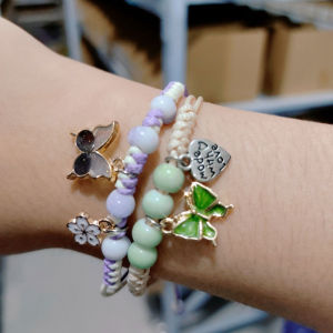 Fashion Handmade Butterfly Pendant Bracelet Weet Pendant Braided Bracelets Lucky Adjustable Bracelet