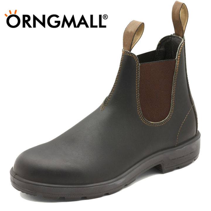 ORNGMALL Retro Leather Ankle Boots for Men Chelsea Boot Casual Platform  Shoes Men Spring Winter Slip On Couples Booties Handmade Martin Boots 35-49