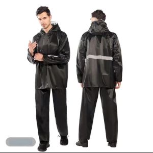 Motorcycle Raincoat Set Waterproof Thick Jacket Pants Reflective Riding Rain Suit Heavy Duty