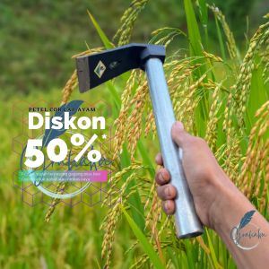 Petel Cor Cap Ayam Jago Siap Pakai - Pahat Rimbas Kayu Tajam Gagang Pipa Besi - Wangkil / Cangkul Cor Baja Murah