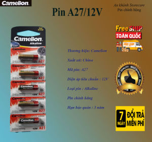 Vỉ 5 viên 12v A27 Camelion CHÍNH HÃNG dùng cho cửa cuốn