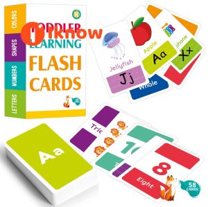 I know Alphabet cards for 2-4 year olds Early childhood education Flash cards for learning colors numbers shapes animals ABC English alphabet cards