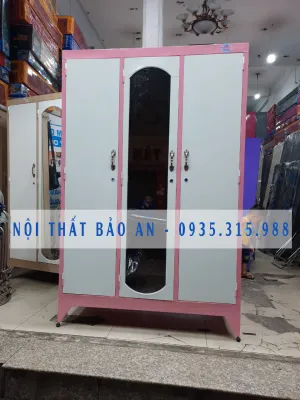 Tủ sắt quần áo ngang 1m2 x cao 1m8 sơn tĩnh điện BẢO AN
