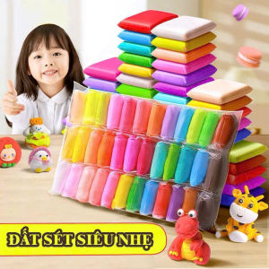 ĐẤT NẶN SIÊU NHẸ COMBO 2 TÚI 12 MÀU KÈM DỤNG CỤ | ĐỒ CHƠI SÁNG TẠO HANDMADE DIY CHO BÉ