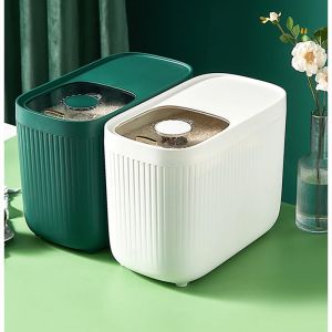 Push Pull Rice Storage Box Kitchen Jars for Bulk Cereals Home Desktop Schedule Beans Organizer Boxes Food Container Grains Cans