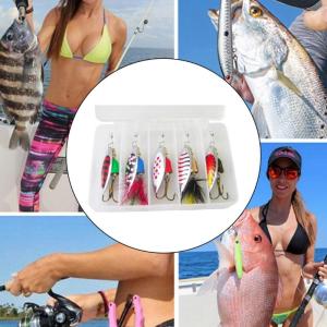 5 cái thìa câu cá lures kim loại mồi nhử Set fishhooks cá hồi đúc mồi thìa Spinner mồi câu cá với lưỡi câu 3 móc thép